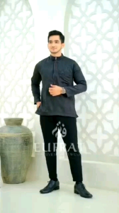 Koko Pria Dewasa Lengan Panjang Premium Warna Hitam Putih Abu Biru Navy Merah Maroon Hijau Size S M L XL