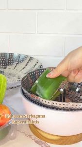 Kukusan Stainless Serbaguna/ Kukusan Panci Multifungsi/ Alat Kukus Steamer Flexible