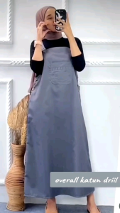 OVERALL POLOS DRILL VIRAL TERBARU DRESS PANJANG WANITA TEMI JUMPSUIT BAJU KODOK PEREMPUAN