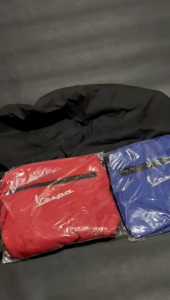 Cover Sarung Selimut Jok Panjang Vespa Super Sprint PTS PX Excel Dsb Bahan Parasit Ada Kantong Tas Anti Air Awet Bagus Murah Tersedia Warna Merah Biru Abu Hitam Grosir Eceran