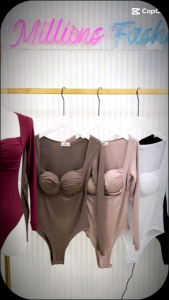 มอนซี บอดี้สูทอกจีบเสริมฟองน้ำ สวยขนาด 6 สี พร้อมส่ง สีใหม่สวยมาก