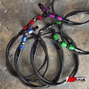 สายเบรค สเตจ 6 งานประกอบ หัวงอ 45 องศา ความยาว 36 นิ้ว สามารถถอดใส่วาวปลดได้ ใส่เวฟ 110i/125r-s-บังลม/125i ปลาวาฬ-LED/จีออโน่/หลีด125/mio/ฟีโน่