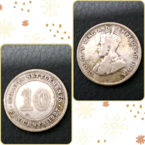 100% Authentic 1927 Straits Settlement 10 cents old coins good condition  *Actual Pictures Taken No Stock Photos *Free Courier Tracking Delivery  *Catalogue #0193