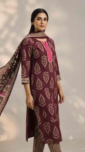 Premium pure cotton three piece set with one meter duppatta suitable for temples outings
