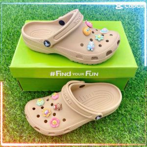 [Hàng nguyên A] Dép Crocs Classic Clog nam nữ màu nâu da bò dép đẹp giá rẻ phù hợp với mọi lứa tuổi