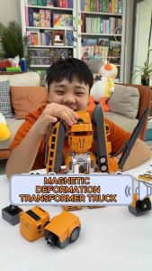 Magnetic Transformer Truck Pull back Cars Deformation Vehicle toys for kids by Blue Elephant Ph