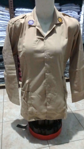 Baju Pramuka Perempuan SD SMP SMA Tangan Panjang Tali Pinggang Gesper Seragam Sekolah Kain oxford