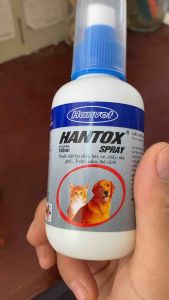Xịt ve ghẻ chấy giận Hantox spray 100ml ở chó mèo thú cảnh