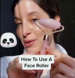 [MALAYSIA READY STOCK] Home Park White & Pink Artificial Jade GuaSha Anti Aging Face Roller Set Face Massager