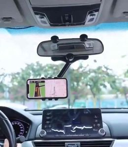 360° Rearview Mirror Phone Holder for Car Mount Phone and GPS Holder Rotating Adjustable Car Phone Holder