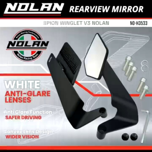 Spion Model Winglet V3 NOLAN Full Aluminium CNC untuk Motor VARIO MIO SCOOPY BEAT PCX NMAX ADV XMAX FAZIO dan Lainnya - Kaca Motorcycle