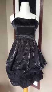 GAUN HITAM SIFON GELOMBANG JENNIE EX-IMPORT