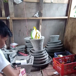Cobek batu asli 28cm