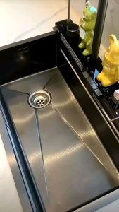 Chậu Rửa chén Một Hố Lớn 75/45 Inox 304 Mạ Nano. Mẫu mới 2024 Phím đàn (5 phím). Màn Hình Hiển Thị Kỹ Thuật Số Thông Minh vòi phụ và phụ kiện rửa ly cao cấp.