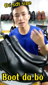 Giày chelse boot da nam cao cấp đế cao