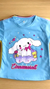 KAOS ANAK PEREMPUAN CINNAMOROLL LENGAM PENDEK USIA 1-12 TAHUN // BAJU ANAK CEWEK