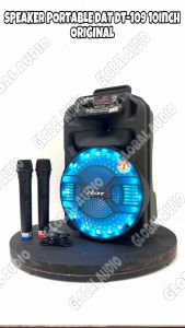Speaker Portable Dat DT 109 10inch Original Plus Stand Free 2bh Mic Wireless Busa n Ring Portabel Dat109 ( Bisa COD )