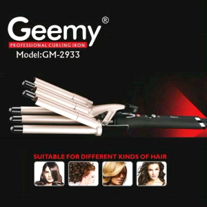 Geemy professional hair curling iron power indicators light temperature control 180-210°C for all hair types PTC heater with fast heat up