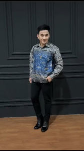 KEMEJA BATIK PRIA LENGAN PANJANG MOTIF GODHONG GEDANG - BATIK BIRU - SERAGAM BATIK BIRU - BATIK PRIA LENGAN PANJANG DAN PENDEK BISA UNTUK SERAGAMAN - BATIK KATUN WARNA BIRU