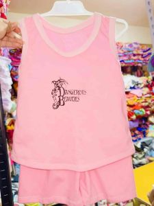 Kids Cotton Terno Sando Short For Girls 1-3 Years Old 100% Cotton Perfect for Everyday Wear