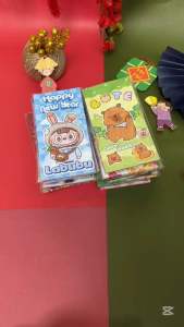 100 Bao lì xì hoạt hình LABUBU CAPY BARA Gấu Dâu  Đủ Mẫu Bao lì xì 2025 Hoạ Tiết Độc Lạ