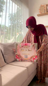 PREMIUM MAHAR RESIN AKRILIK 50X40CM SIMBOLIS PERNIKAHAN ANTI PECAH - CUSTOM NAMA CUSTOM WARNA