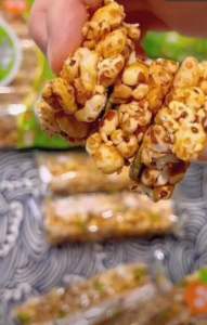 ลูกเดือยอบกรอบ ผสมธัญพืช ขนมเพื่อสุขภาพ รสคาราเมล 100กรัม หวานน้อย อร่อยมาก ข้าวพอง | ส่งฟรี