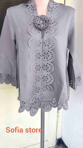 Atasan Saja Kebaya Encim Moderen Aldora Warna Abu Silver Kebaya Kartini Modern