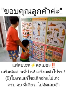 โปสเตอร์กอไก่abc โปสเตอร์เสริมพัฒนาการเด็ก โปสเตอร์พลาสติก จัด4แผ่นราคาน่ารัก