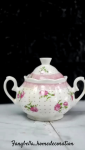 Teko Teh Keramik Shabby Chic Teapot Import Dekorasi Rumah