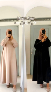 (COD) Gamis Wanita Terbaru Bahan Knit Premium - Maira Knit - Gamis Wanita Dengan Bahan Meral - Gamis Busui Friendly
