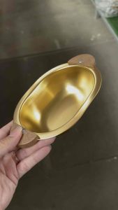 APPN (1กล่องได้6ชิ้น มีคลิปรีวิว) ชาม ชามข้าว ชามหมูกะทะ ชามปิ้งย่างเกาหลี ชามใส่ขนม ชามใส่เค้ก ชามใส่น้ำจิ้ม ชามใส่ของทอด ชามใส่ของทานเล่น ชามใส่เกี๊ยวทอด ชามกากหมู ชามซุป ชามใส่ยำ มีด้ามจับไม้ ทนความร้อน วัสดุสแตนเลสสีทอง สินค้าพร้อมจัดส่ง (1996911281)