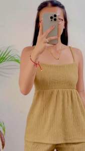 Angel sleeveless terno shorts plain for women freesize Small to Large