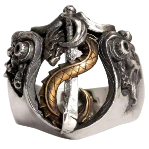 Cincin Elegan Desain Sword of Omens (Adjustable)