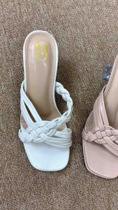 Qwertyzone - Emmie High Heels Wanita / Heels Wanita 7 cm / Heels Kaca / Sandal Jumbo Sendal Kepang RW 14