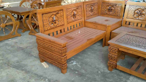 Kursi Sudut Kayu Jati Solid Ukir Jepara