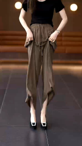 (READY STOCK) Womens Summer Highwaist Stretchable Long Pants Wide Leg A-Line Pants 1820