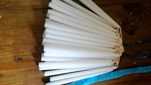 Liwanag Procession Candle #600 (PC#600) Sold per Bundle(20 Pieces in a Bundle) Size:6-1/4"Height 10mm Diameter White Only