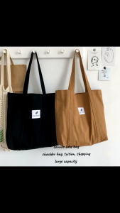Beg Bahu tote kanvas kapasiti besar tuisyen membeli-belah perjalanan Canvas tote Shoulder Bag large capacity tuition shopping travel