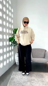 Sweater Wanita BigSize Hoodie Jumper Terbaru Hitam Ungu Maroon Jumbo