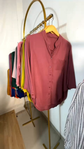 Atasan polos oversize wanita Kerah vneck bahan rayon twill / Atasan polos wanita / kemeja polos rayon premium/Atasan viral merah putih / Kemeja oversize viral