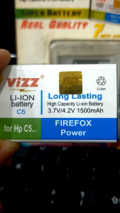 Baterai ORI Vizz For Evercoss C5: Double Power 1500 mAh