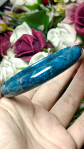 (Certificate) High Grade Blue Apatite Gemstone Crystal Bangle 58mm+ (附证书) 高货纯天然猫眼蓝磷灰水晶手镯 58mm+ 打灯都是星光闪闪的 超好看