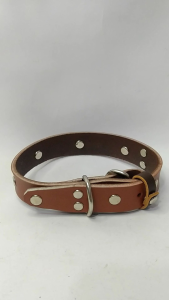 Kalung anjing kulit elegan ukuran kecil accesories hewan warna coklat