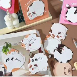 [MY STOCK] 30 Sheets/pack Stand Stick Marker Kitty Party Series Memo Sticky Message Note Label Post-it Notepad