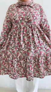 Zeba | Lyodra Tunik Jumbo BB 70 - 150 kg Katun Rayon Diamond Bunga Atasan Wanita Baju Kerja Kasual