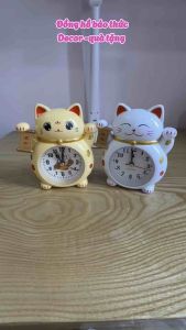 Đồng Hồ Báo Thức [2025]Mèo Thần Tài May Mắn Để Bàn Chuông Điện Tử Tít Tít Dễ Thương