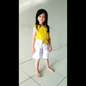 Setelan Anak Perempuan 1-6 Tahun: Baju Set Knit Celana Pendek Anak Cewek Baju Celana Fashion