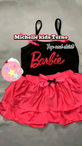 Michelle Barbie terno Spag sando with 2 layered skirt 1 to 10yrs old