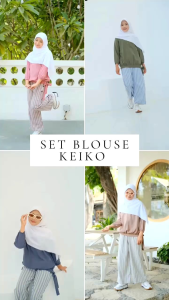 SETELAN ANAK PEREMPUAN DAN REMAJA BAJU ANAK TANGGUNG SET BLOUSE KEIKO USIA 5-16 TAHUN BILHIKMA